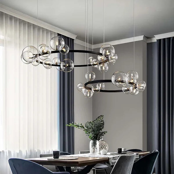 Bubi Contemporary Black Glass Bubble Chandelier - view 4