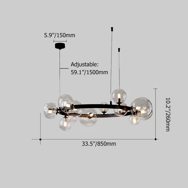 Bubi Contemporary Black Glass Bubble Chandelier - view 7