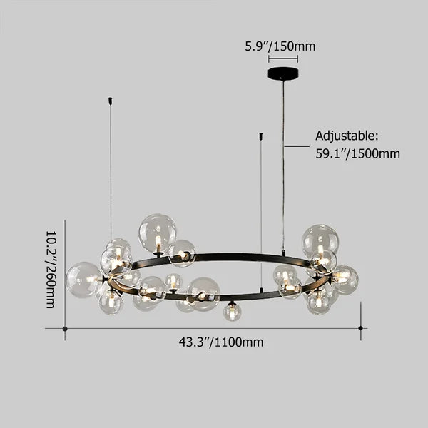 Bubi Contemporary Black Glass Bubble Chandelier - view 8