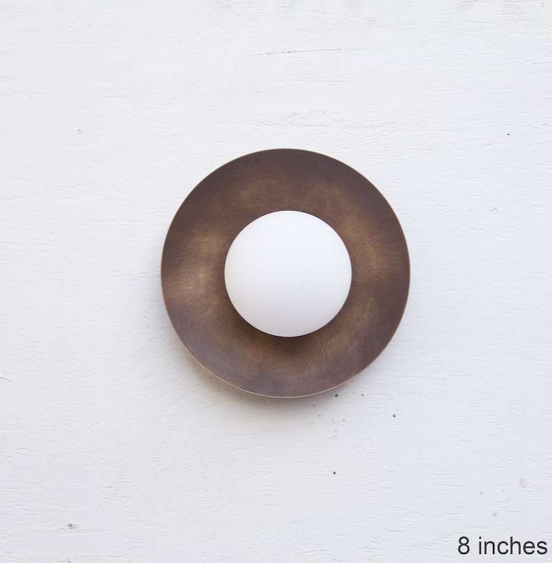 Modern Brass Wall Sconce with White Matte Glass Shade - view 5