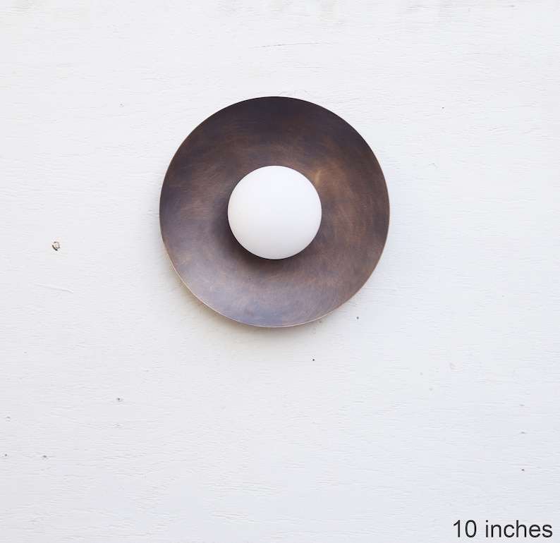 Modern Brass Wall Sconce with White Matte Glass Shade - view 6