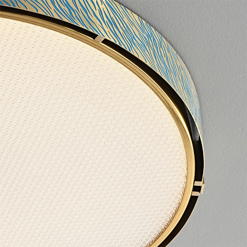 Tiger Stripes Etching Process Blue And Brass Modern Ceiling Lights - view 6