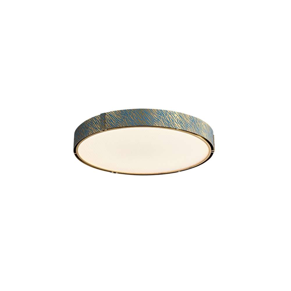Tiger Stripes Etching Process Blue And Brass Modern Ceiling Lights - view 7