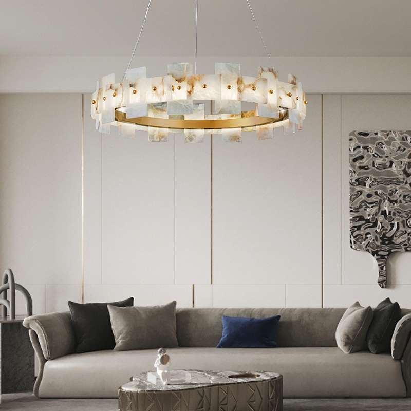 Modern Alabaster LED Chandelier for Living Room - view 3