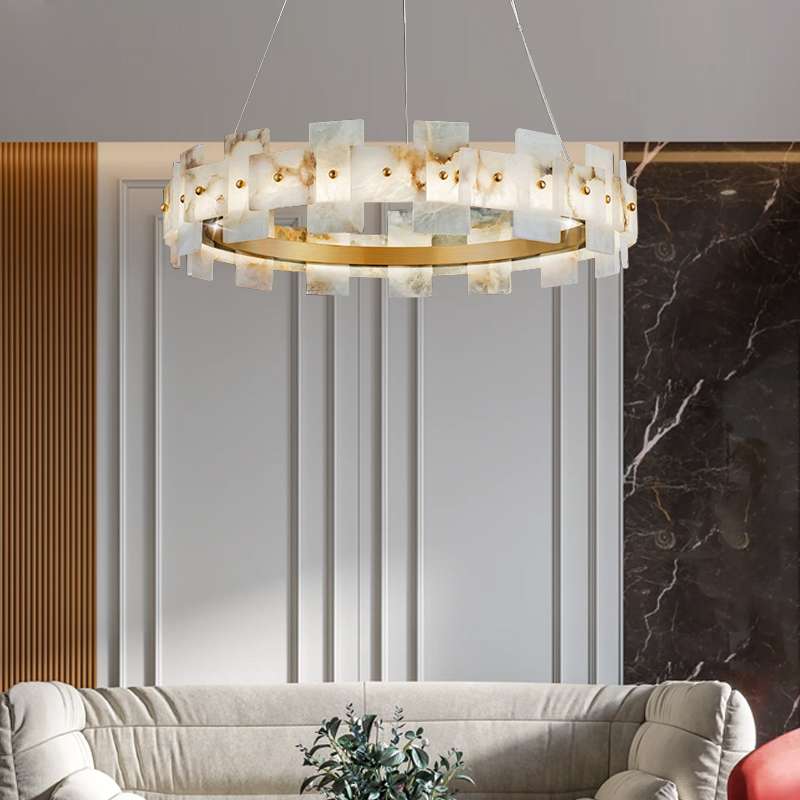 Modern Alabaster LED Chandelier for Living Room - view 4