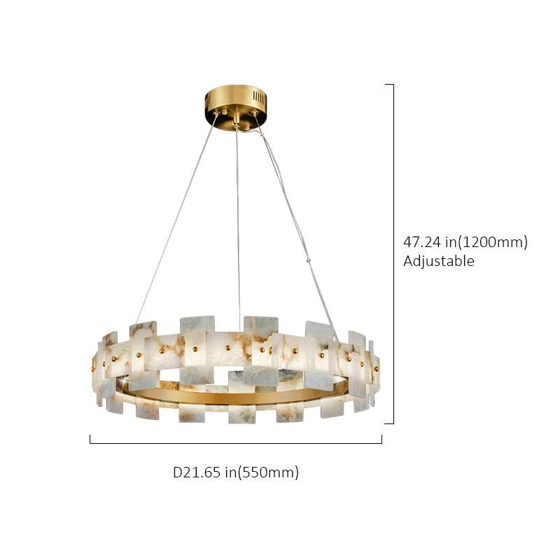 Modern Alabaster LED Chandelier for Living Room - view 7