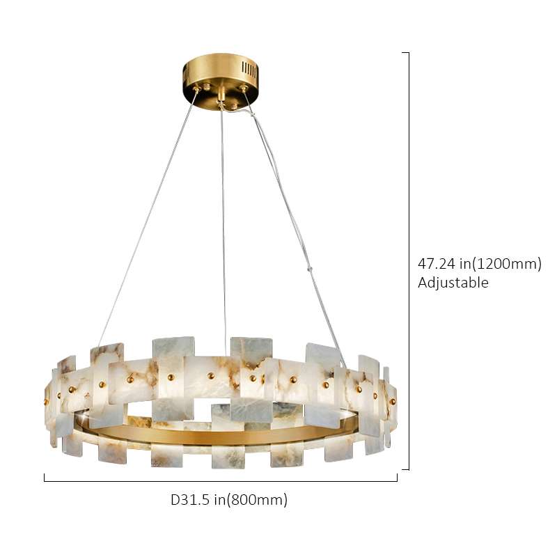 Modern Alabaster LED Chandelier for Living Room - view 8
