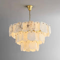 Mid Century Modern Chandelier with Alabaster Accents - view 1