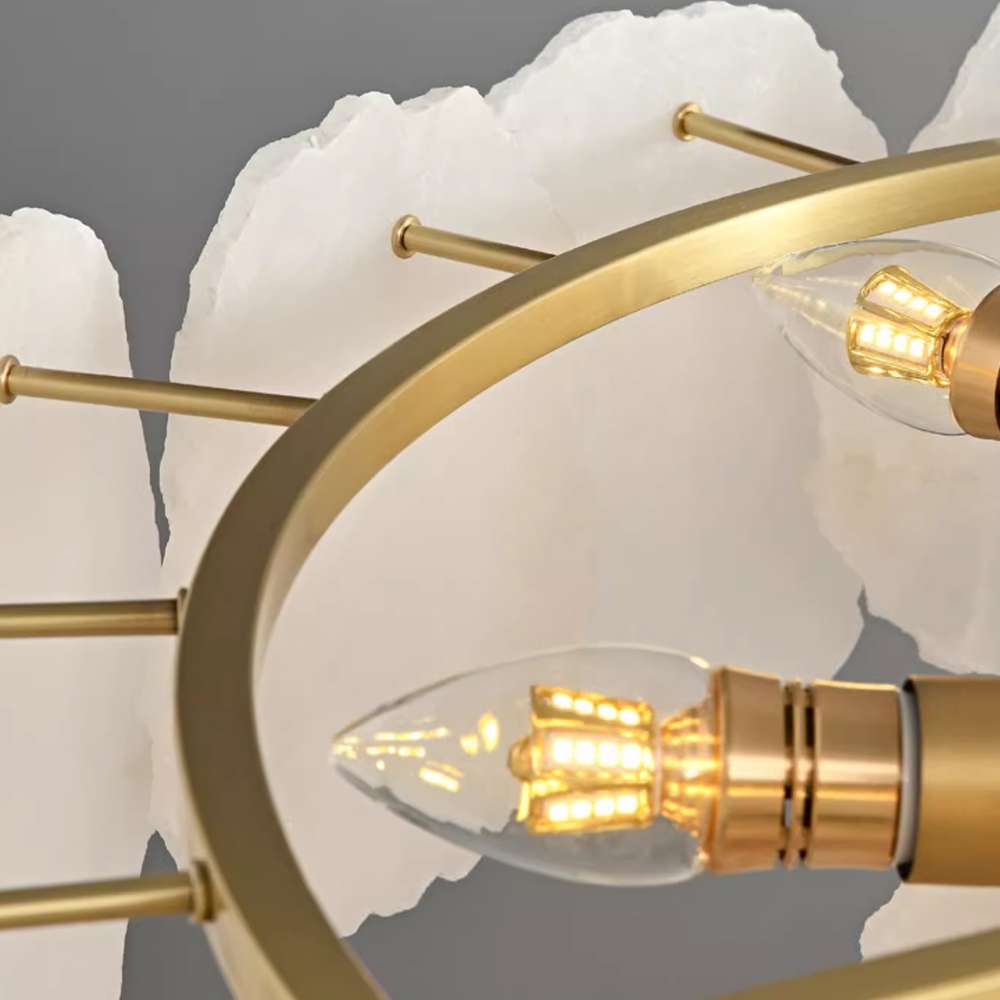 Mid Century Modern Chandelier with Alabaster Accents - view 4