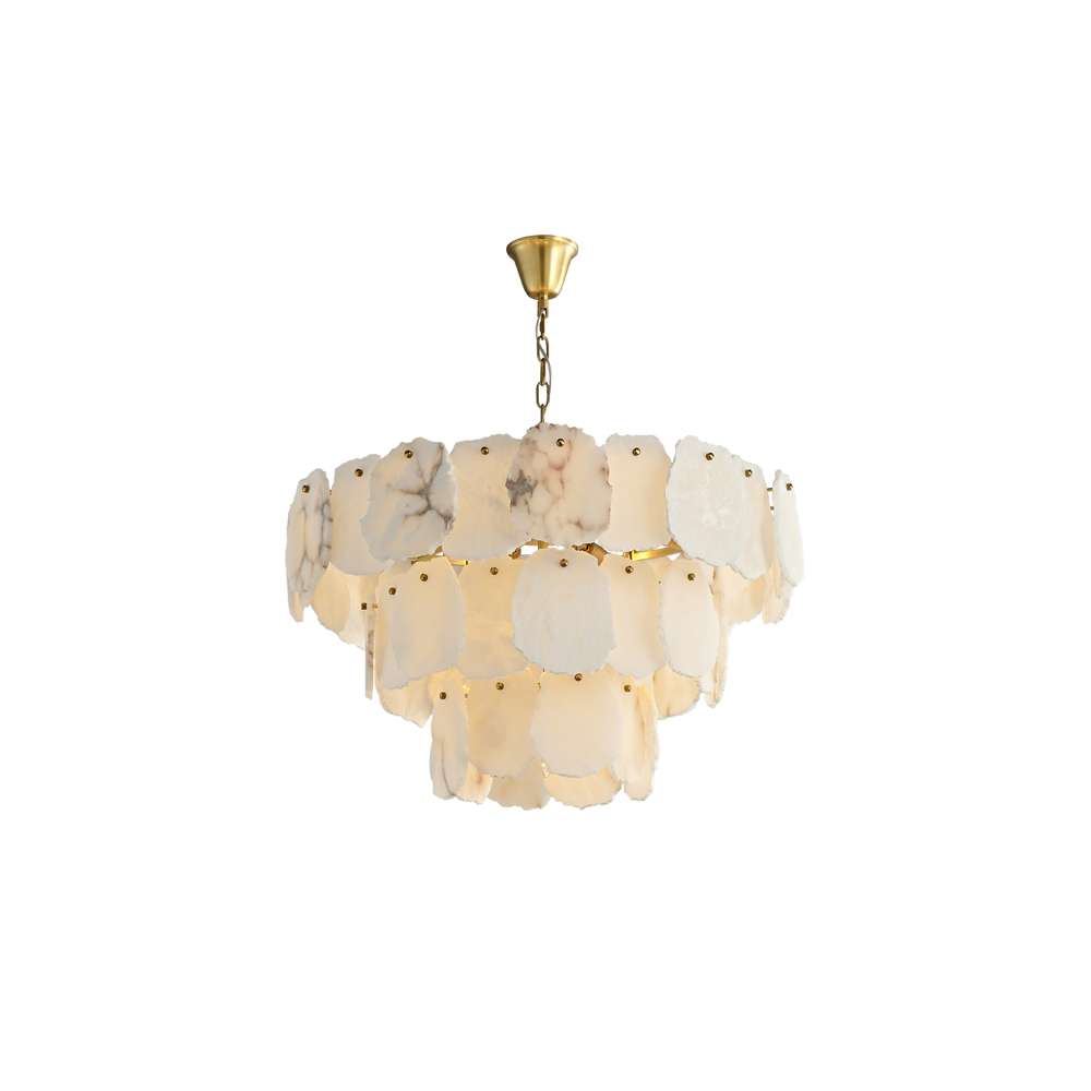 Mid Century Modern Chandelier with Alabaster Accents - view 8