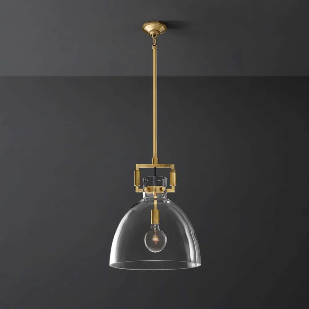 Modern Glass & Brass Kitchen Island Light - view 1