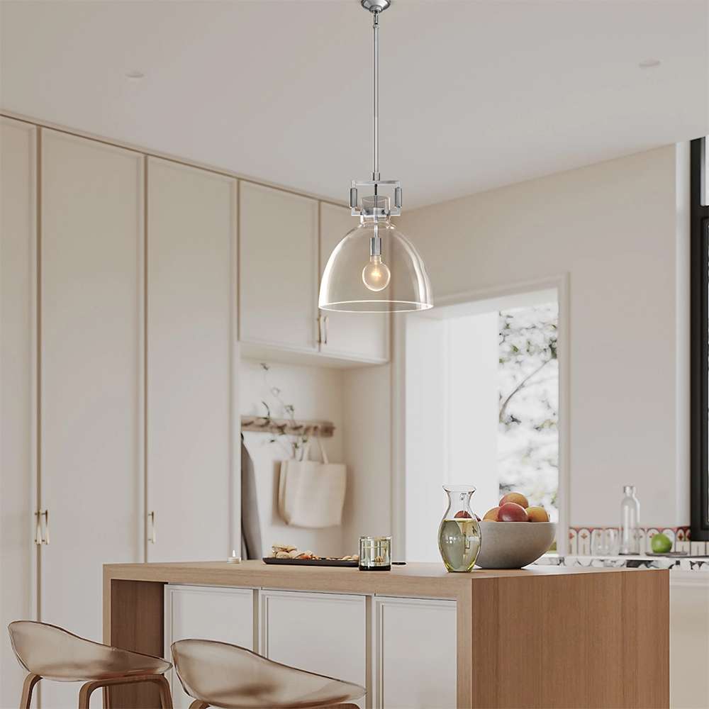 Modern Glass & Brass Kitchen Island Light - view 6