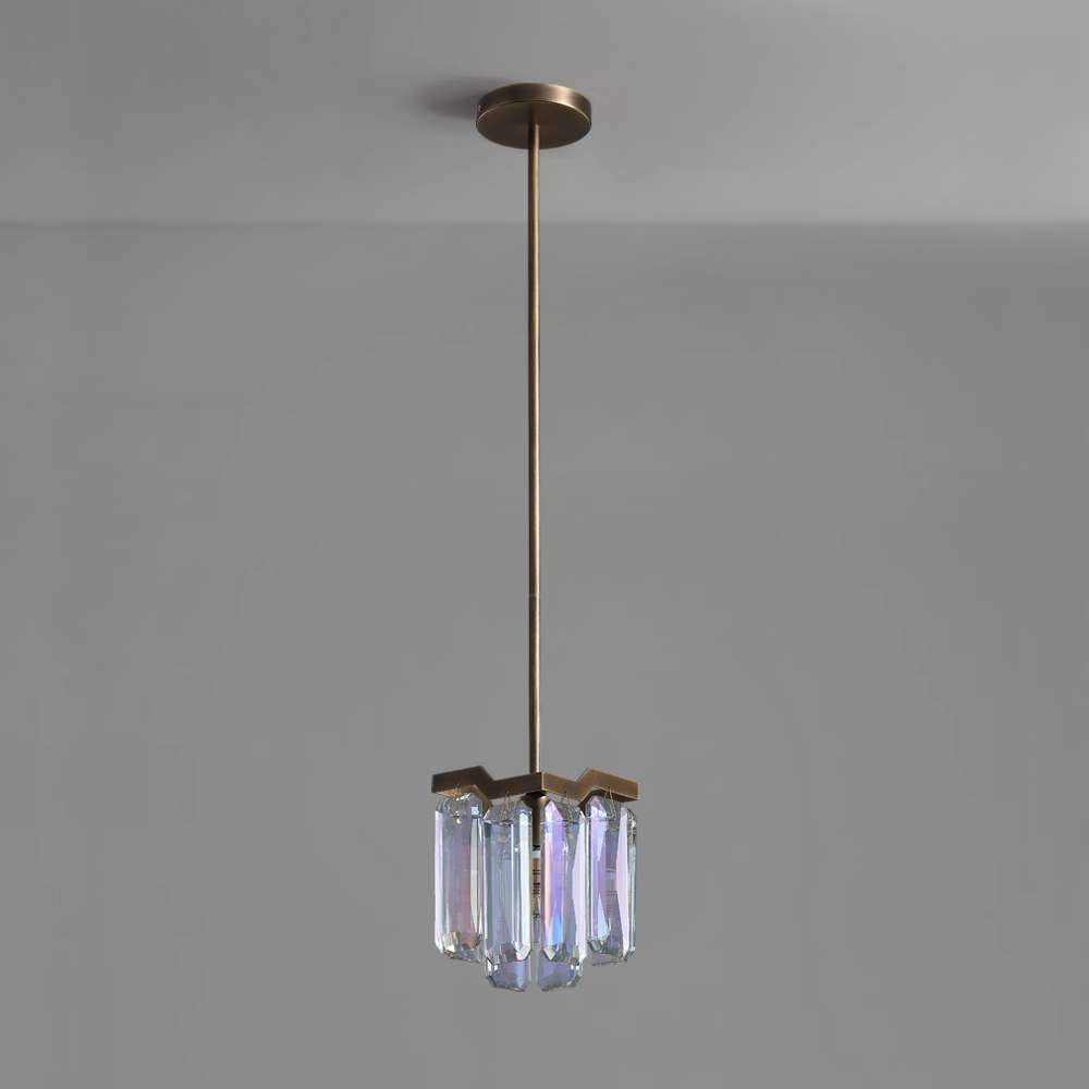 Colorful Crystal Chandelier for Light Wood Dining Tables - view 2