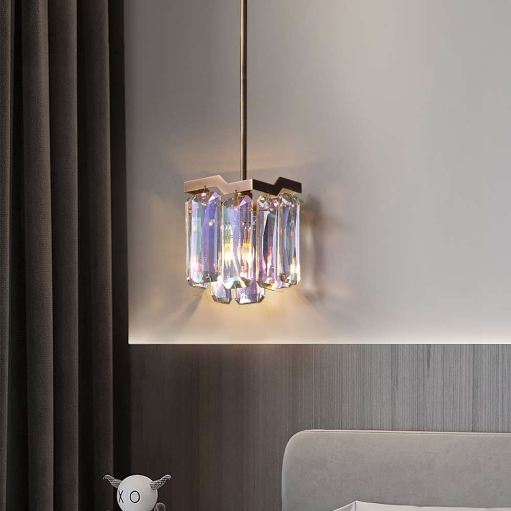 Colorful Crystal Chandelier for Light Wood Dining Tables - view 3