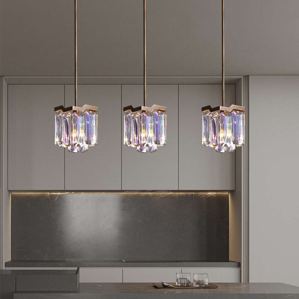 Colorful Crystal Chandelier for Light Wood Dining Tables - view 5