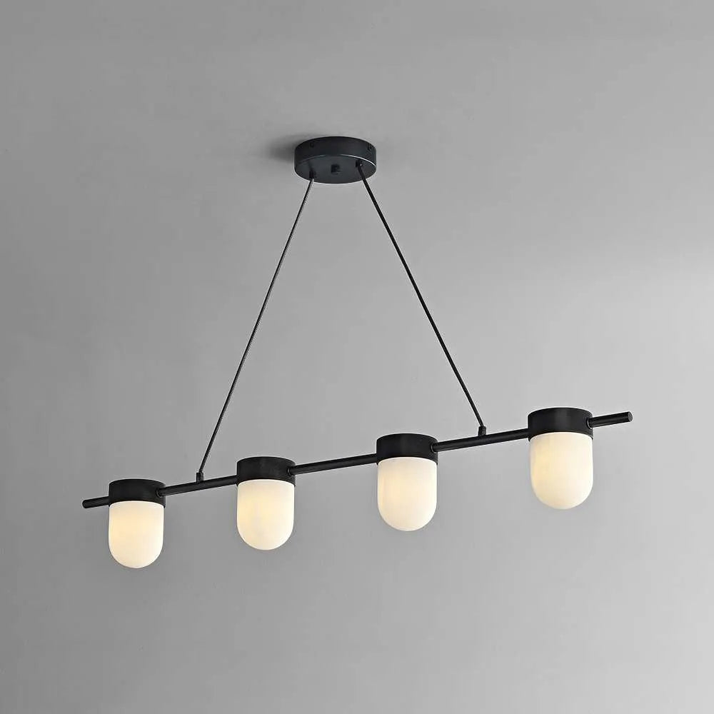Alabaster Dining Room Chandelier with Hanging Chain - view 1