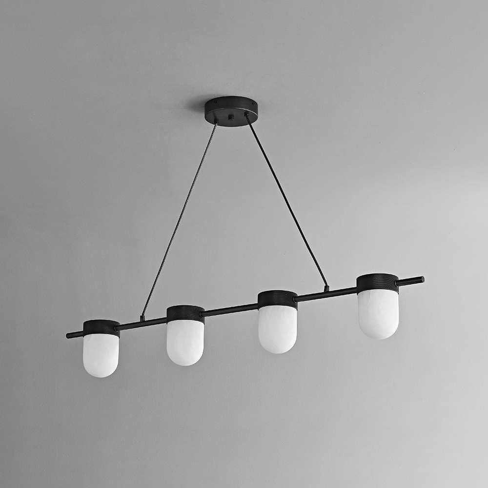 Alabaster Dining Room Chandelier with Hanging Chain - view 2
