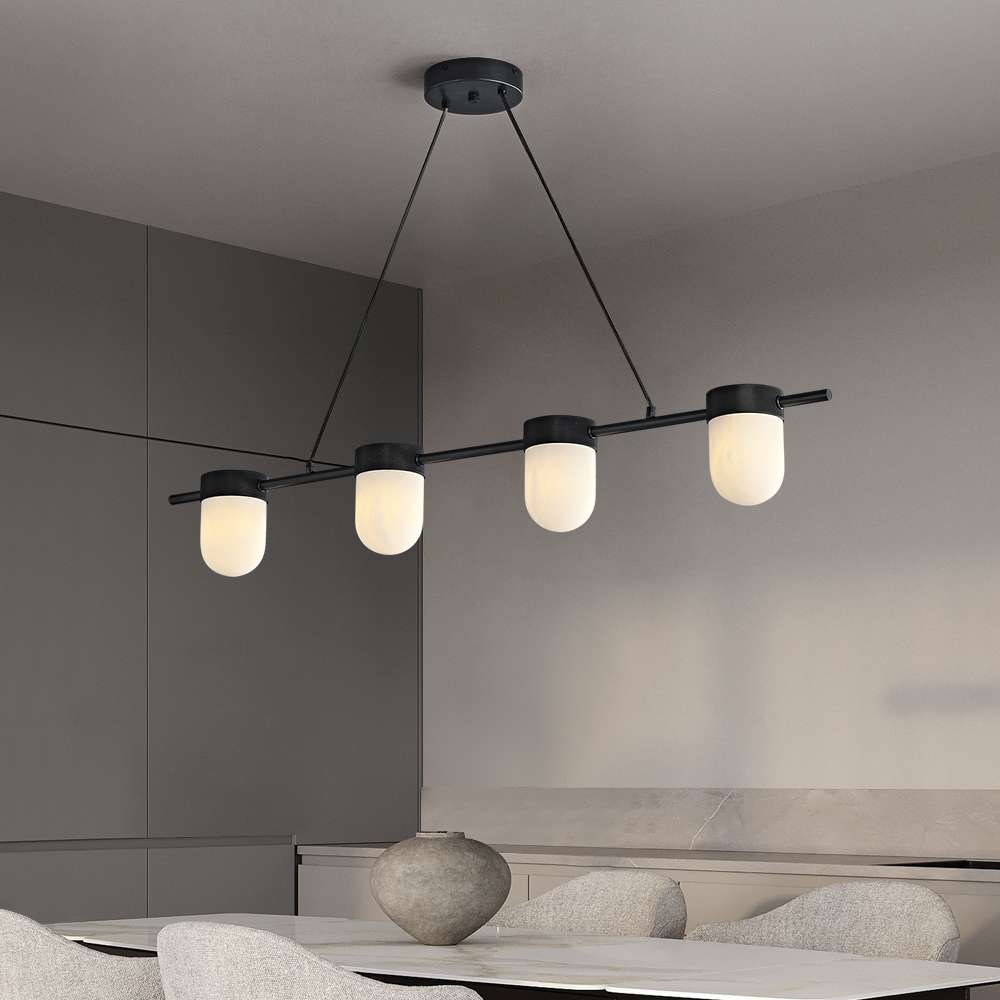 Alabaster Dining Room Chandelier with Hanging Chain - view 3