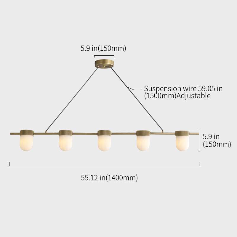 Alabaster Dining Room Chandelier with Hanging Chain - view 7