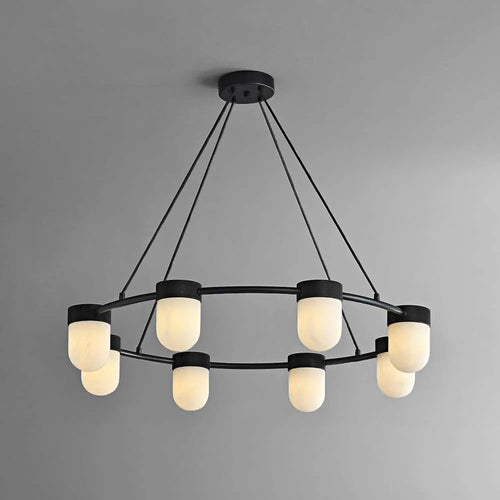 Art Deco Alabaster Chandelier for Living Room - view 1
