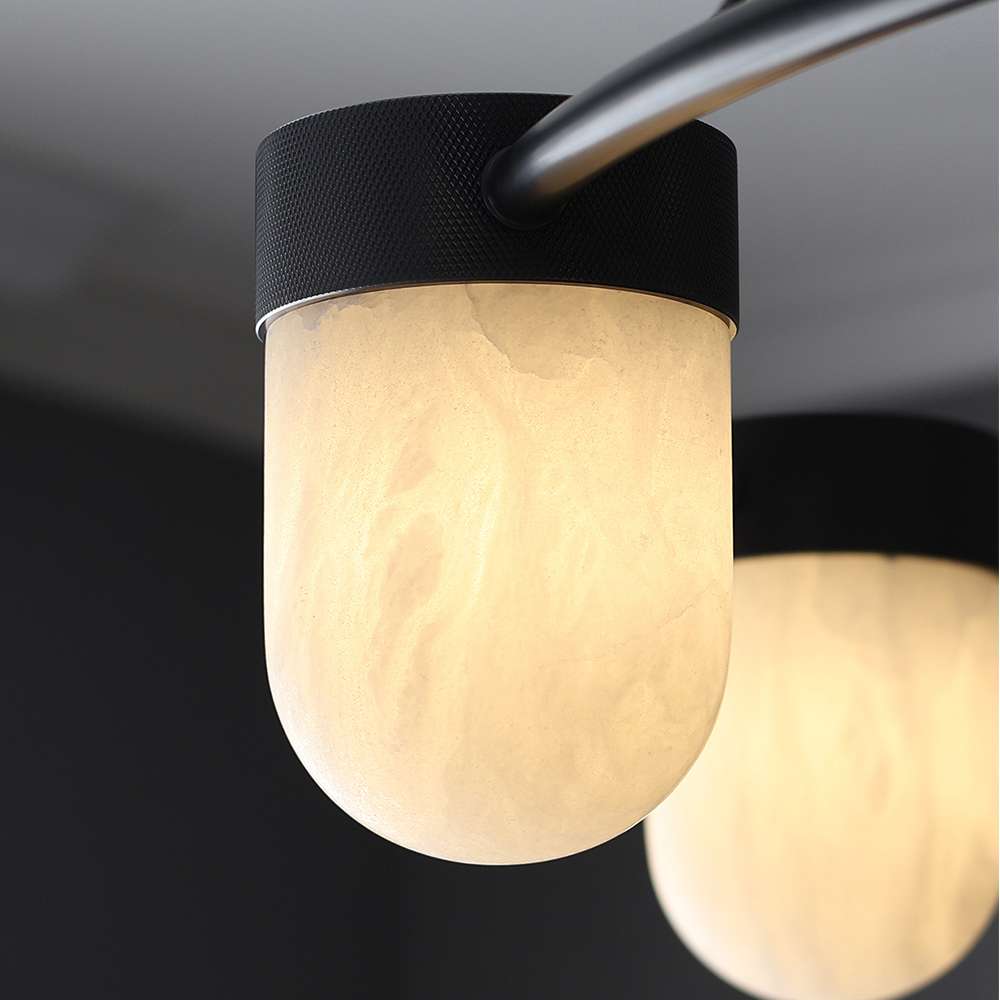 Art Deco Alabaster Chandelier for Living Room - view 7