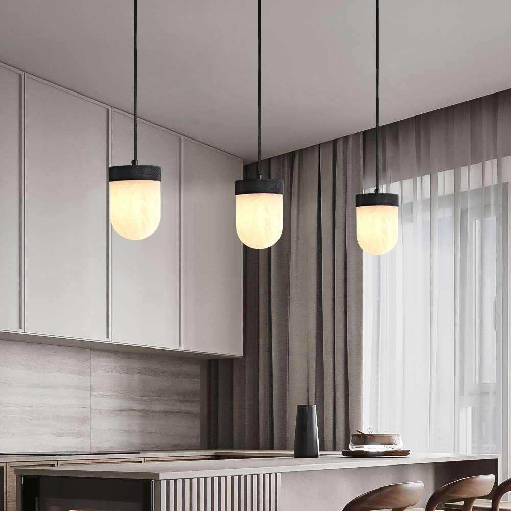 Modern Alabaster Pendant Light for Bedroom - view 6