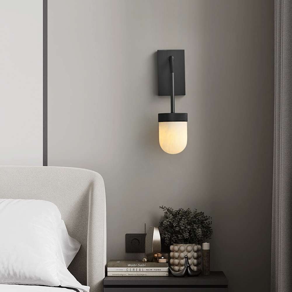 European Alabaster Wall Sconce for Living Room - view 3