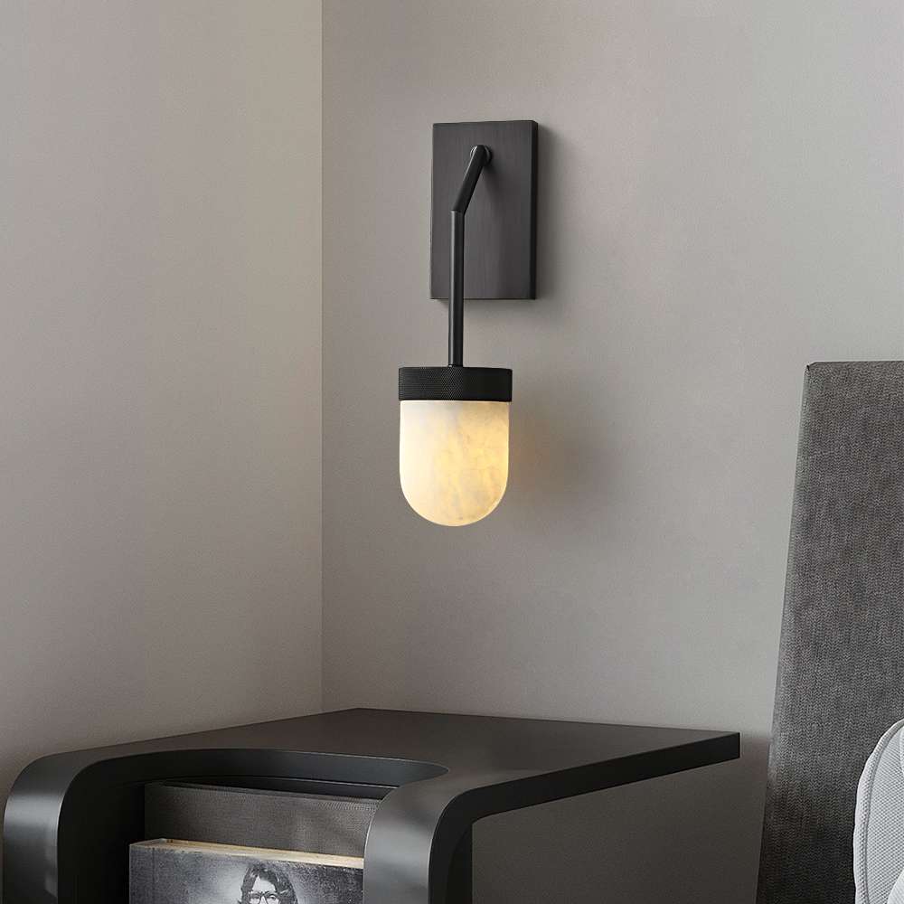 European Alabaster Wall Sconce for Living Room - view 4