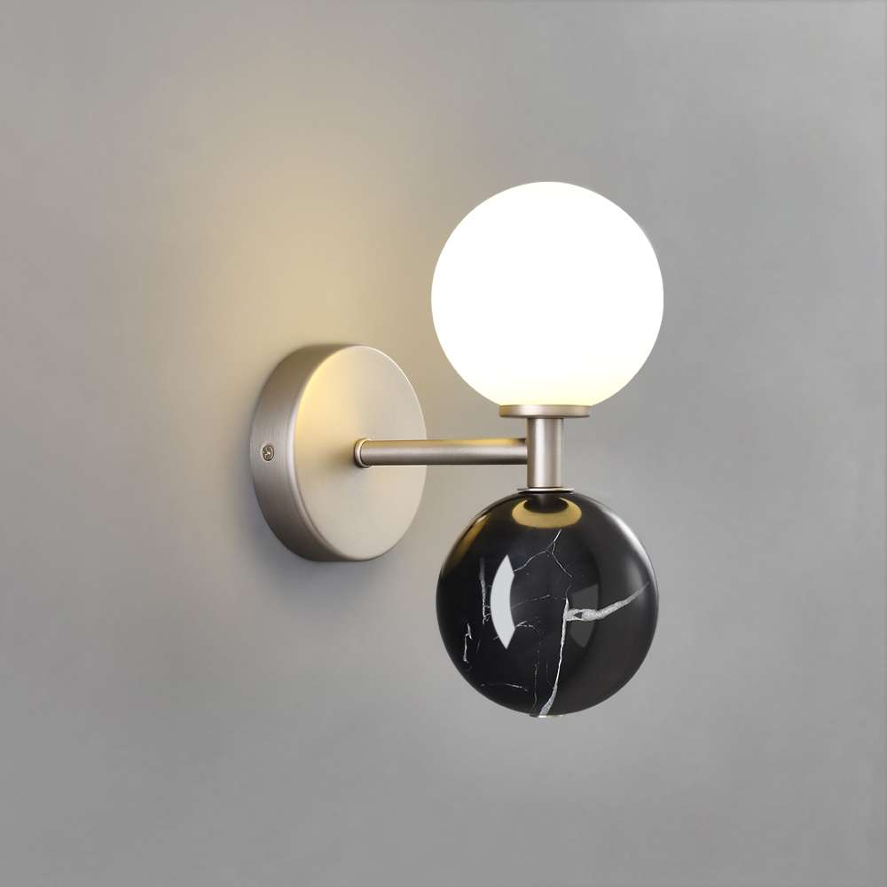 Modern Marble & Glass Sconce for Bedroom - view 1