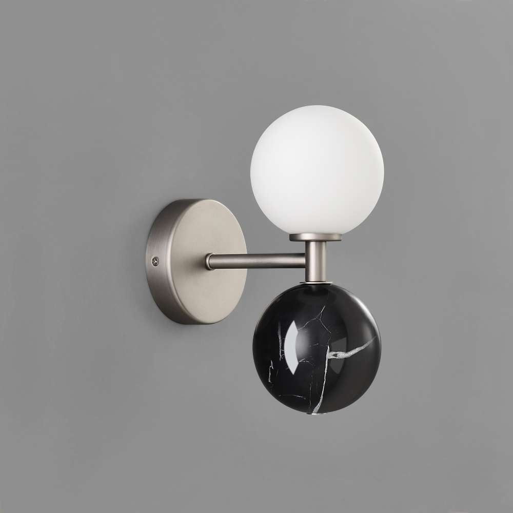 Modern Marble & Glass Sconce for Bedroom - view 2