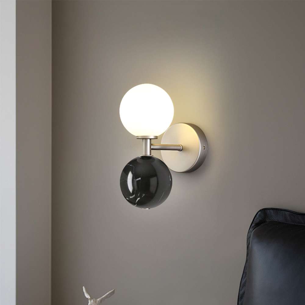 Modern Marble & Glass Sconce for Bedroom - view 3