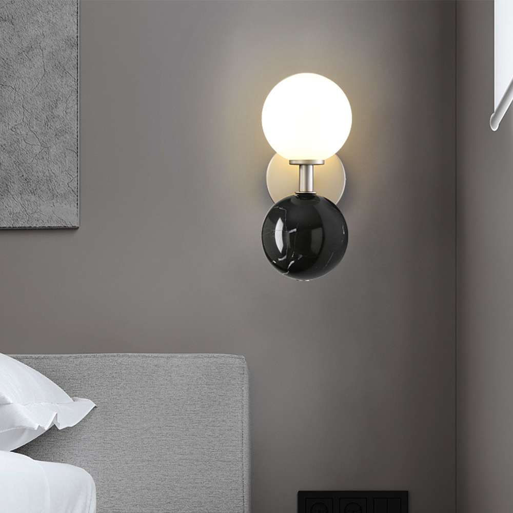 Modern Marble & Glass Sconce for Bedroom - view 5
