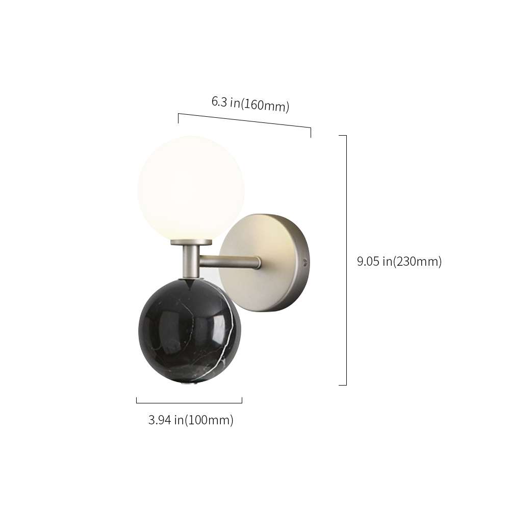 Modern Marble & Glass Sconce for Bedroom - view 8
