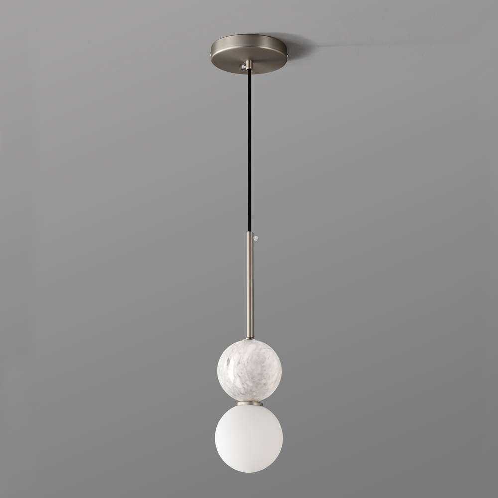 Round Marble & Glass Chandelier for Living Room - view 2