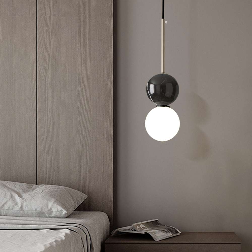 Round Marble & Glass Chandelier for Living Room - view 4