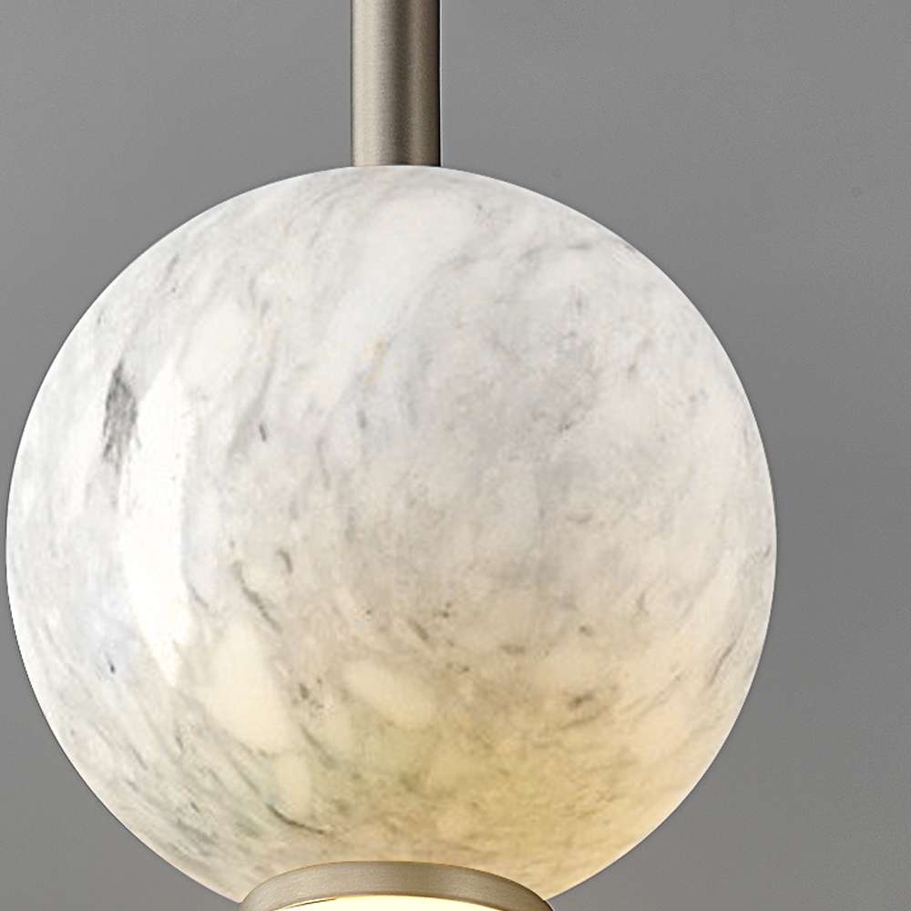Round Marble & Glass Chandelier for Living Room - view 7
