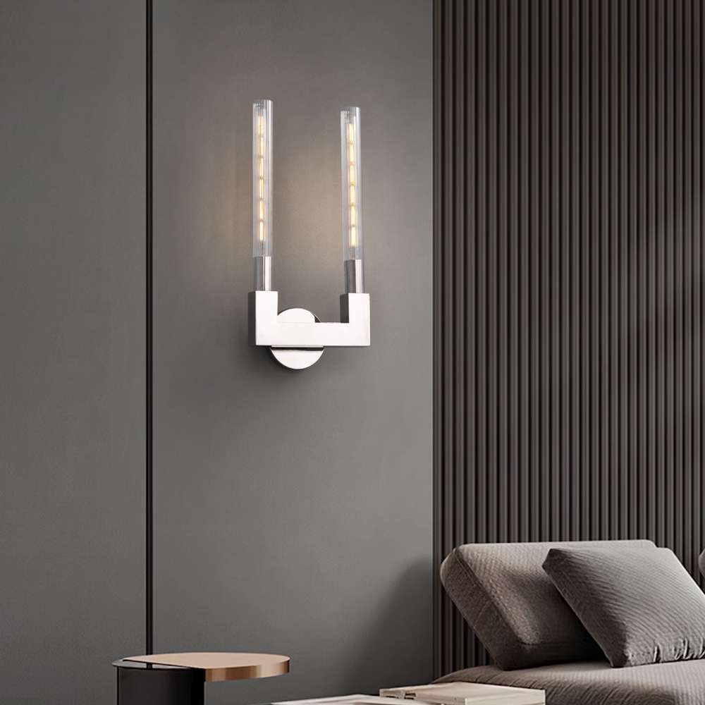 Modern Polished Nickel Wall Sconce for Living Room - view 5