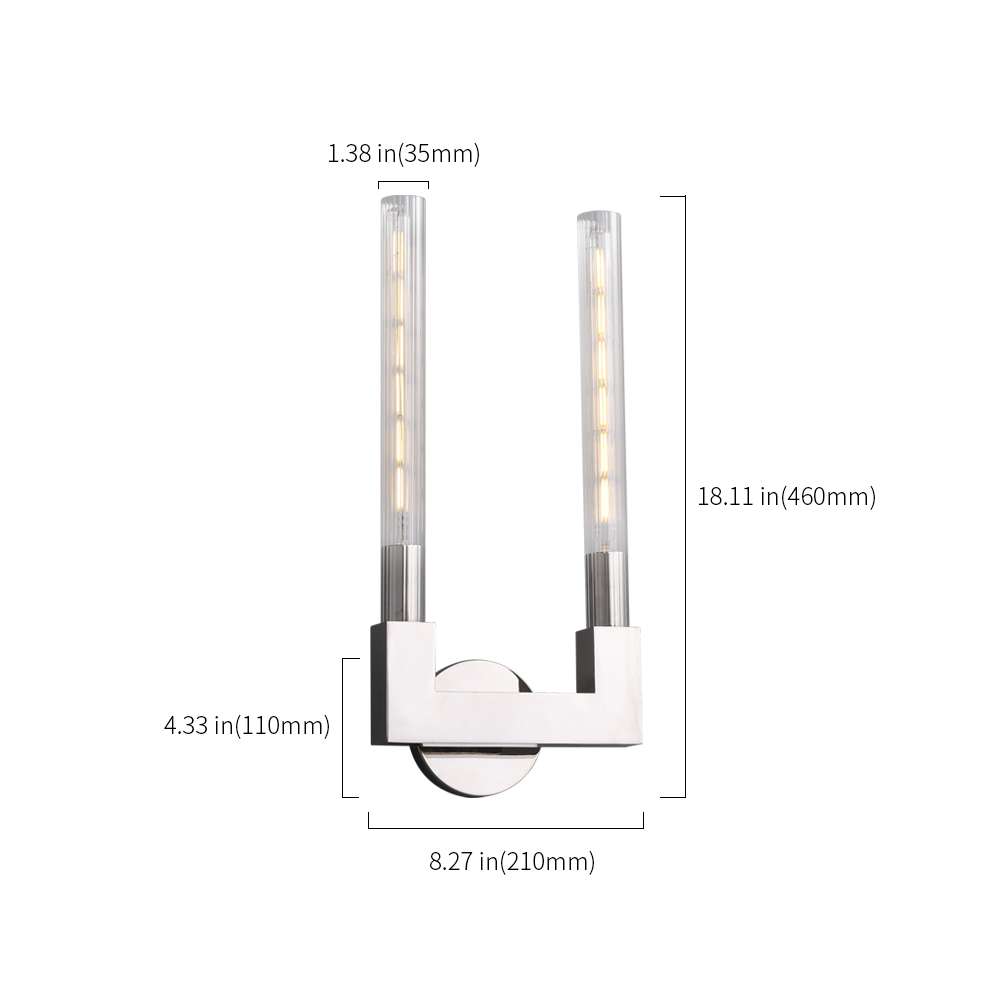 Modern Polished Nickel Wall Sconce for Living Room - view 8