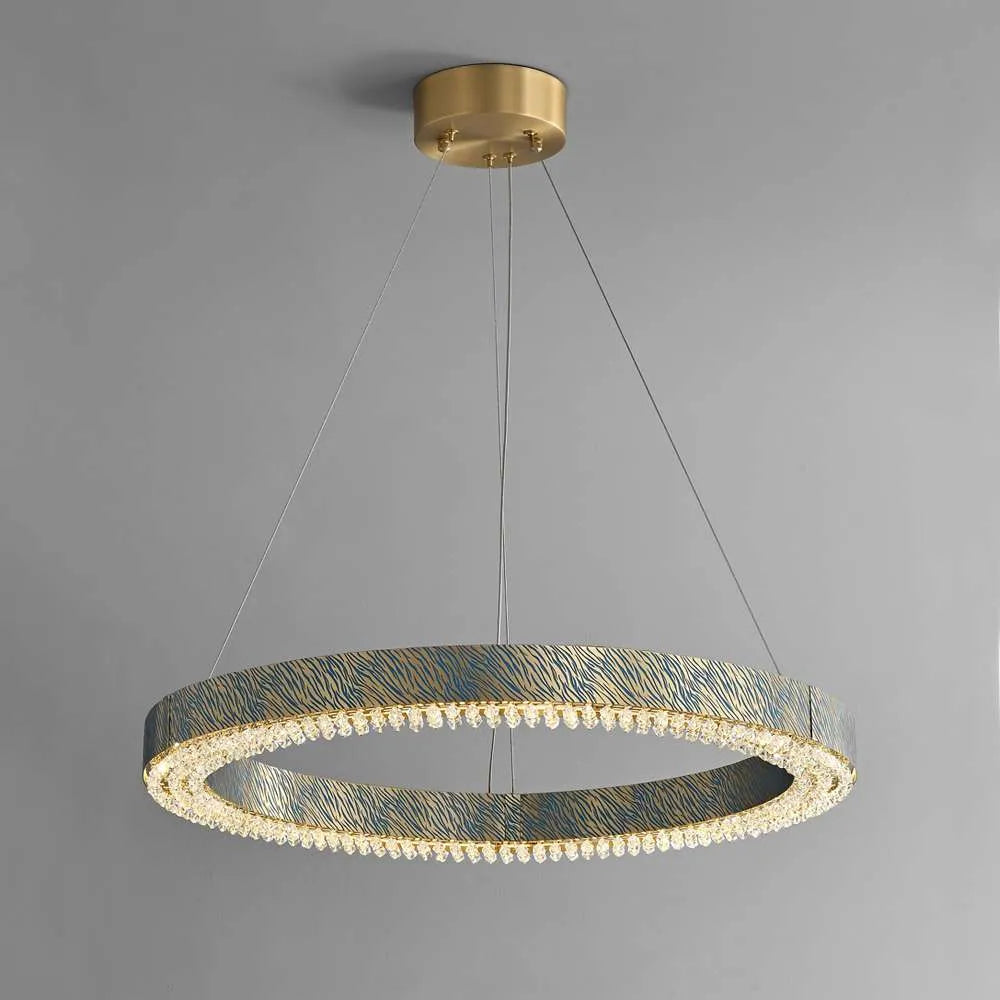 Blue Tiger Pattern Modern Crystal LED Chandelier - view 1