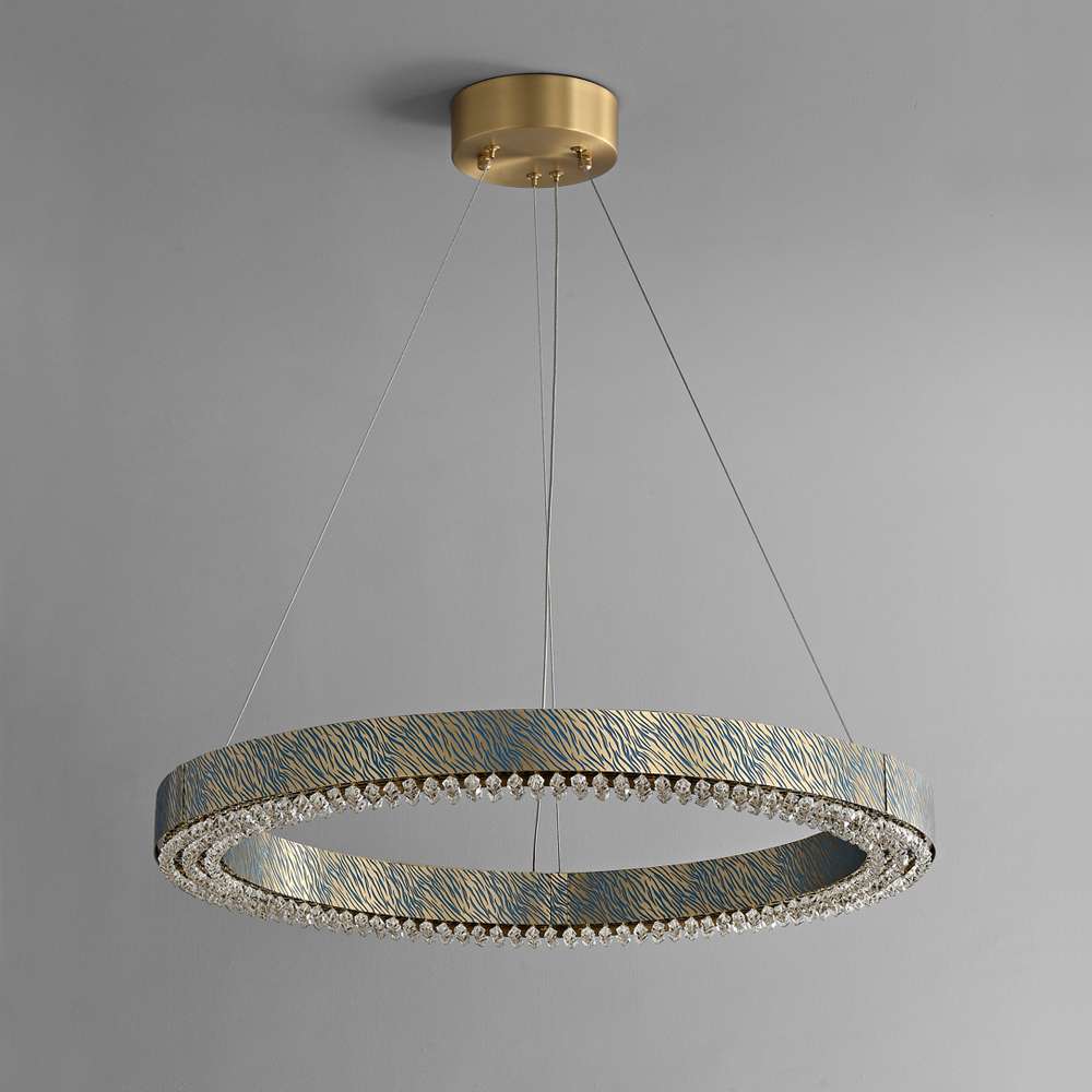 Blue Tiger Pattern Modern Crystal LED Chandelier - view 2