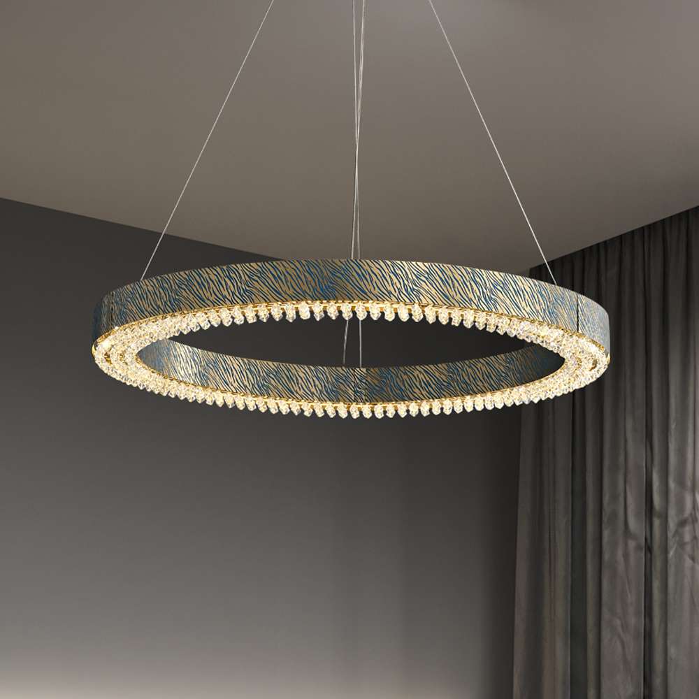Blue Tiger Pattern Modern Crystal LED Chandelier - view 5