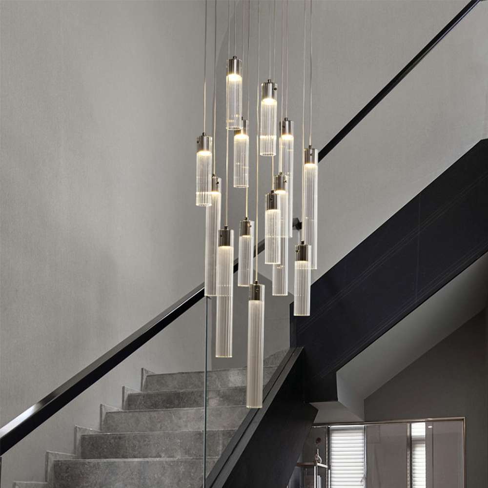 Minimalist Glass Entryway Chandelier for Modern Interiors - view 3