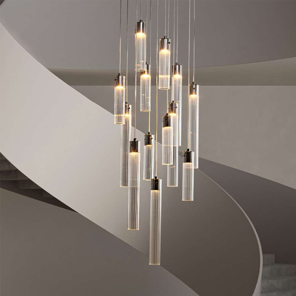 Minimalist Glass Entryway Chandelier for Modern Interiors - view 4