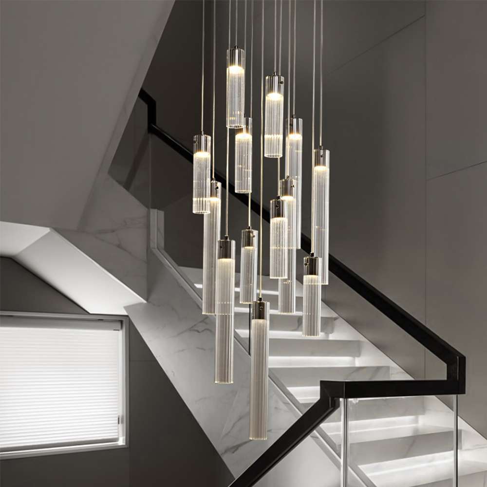 Minimalist Glass Entryway Chandelier for Modern Interiors - view 5