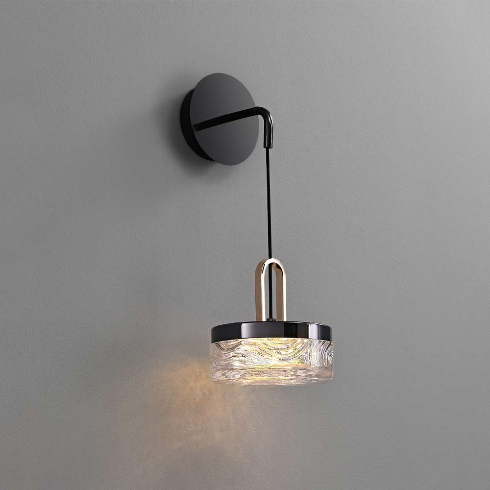 Modern Black and Gold Wall Sconce for Bedroom - view 1