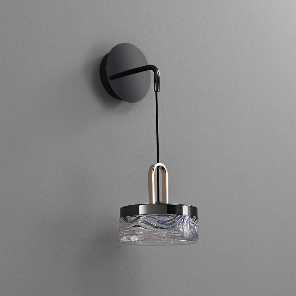 Modern Black and Gold Wall Sconce for Bedroom - view 2