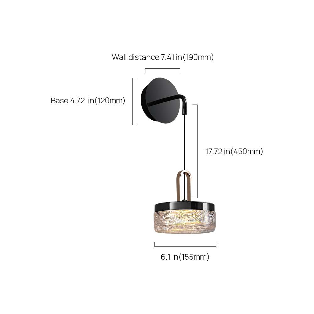 Modern Black and Gold Wall Sconce for Bedroom - view 8
