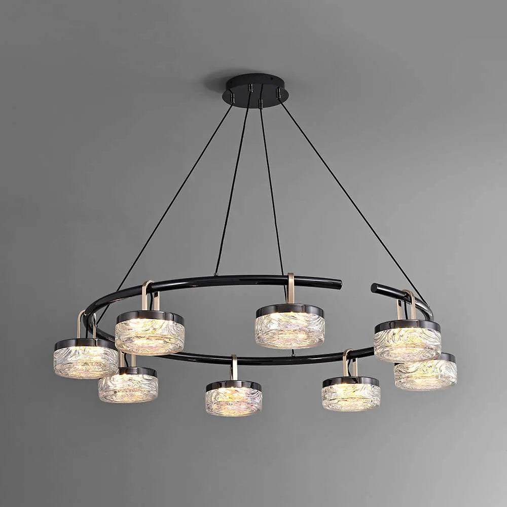 Gold Chandelier with Black Light Fixtures - view 1
