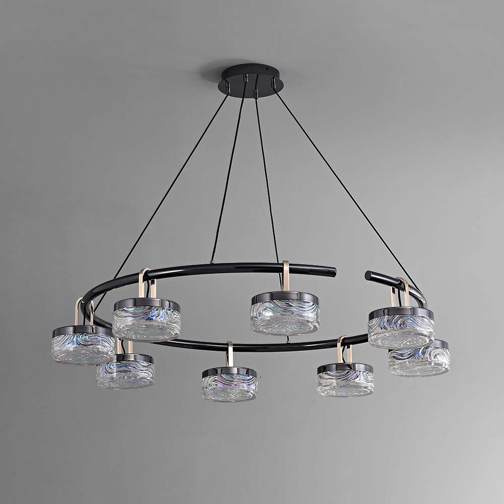 Gold Chandelier with Black Light Fixtures - view 2