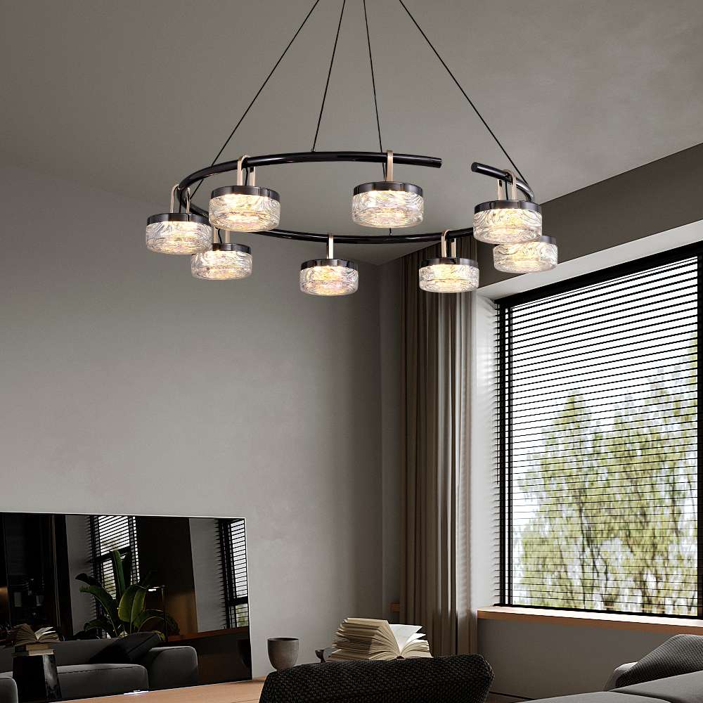 Gold Chandelier with Black Light Fixtures - view 5